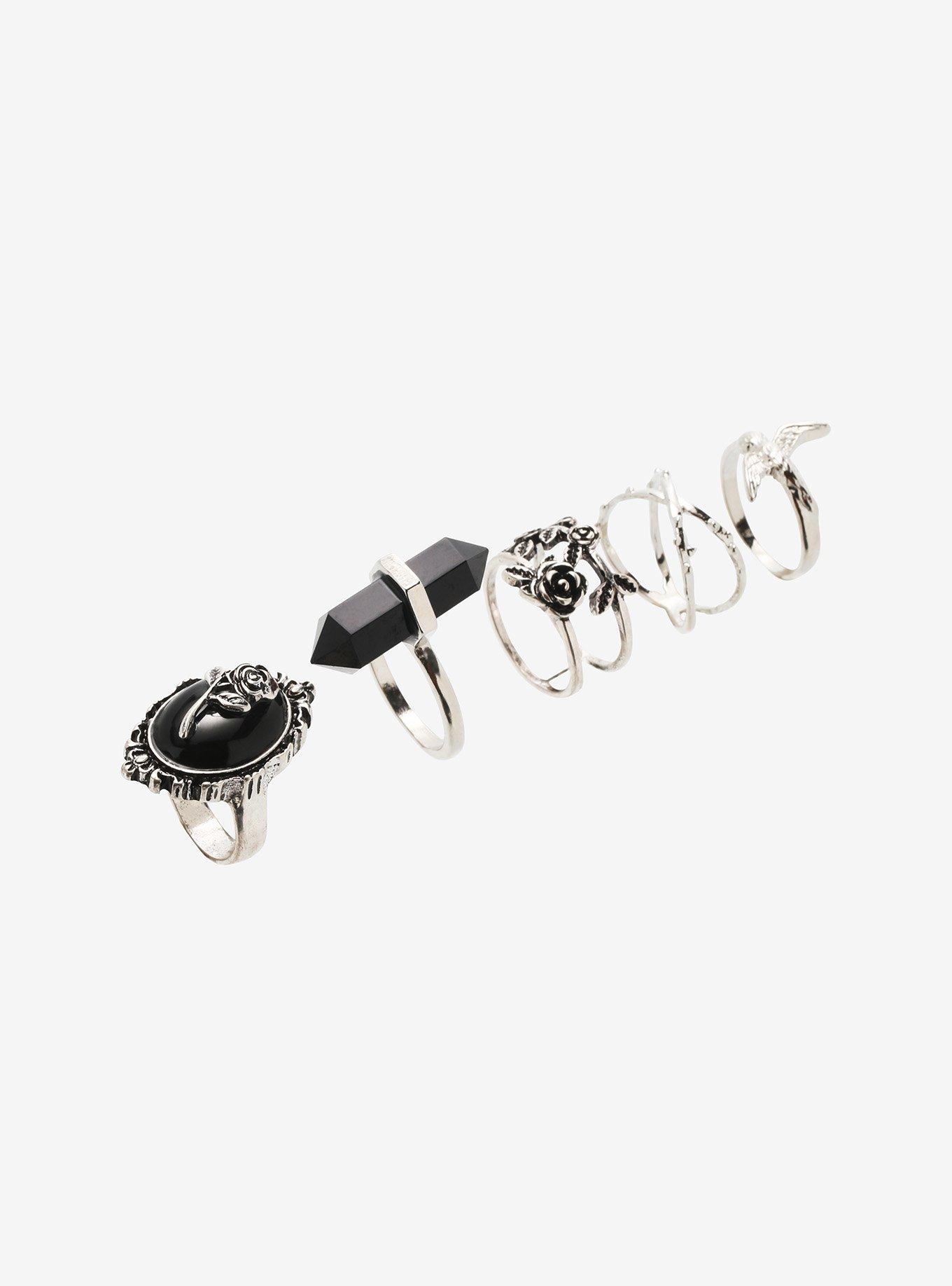 Black Rose Ring Set, , alternate