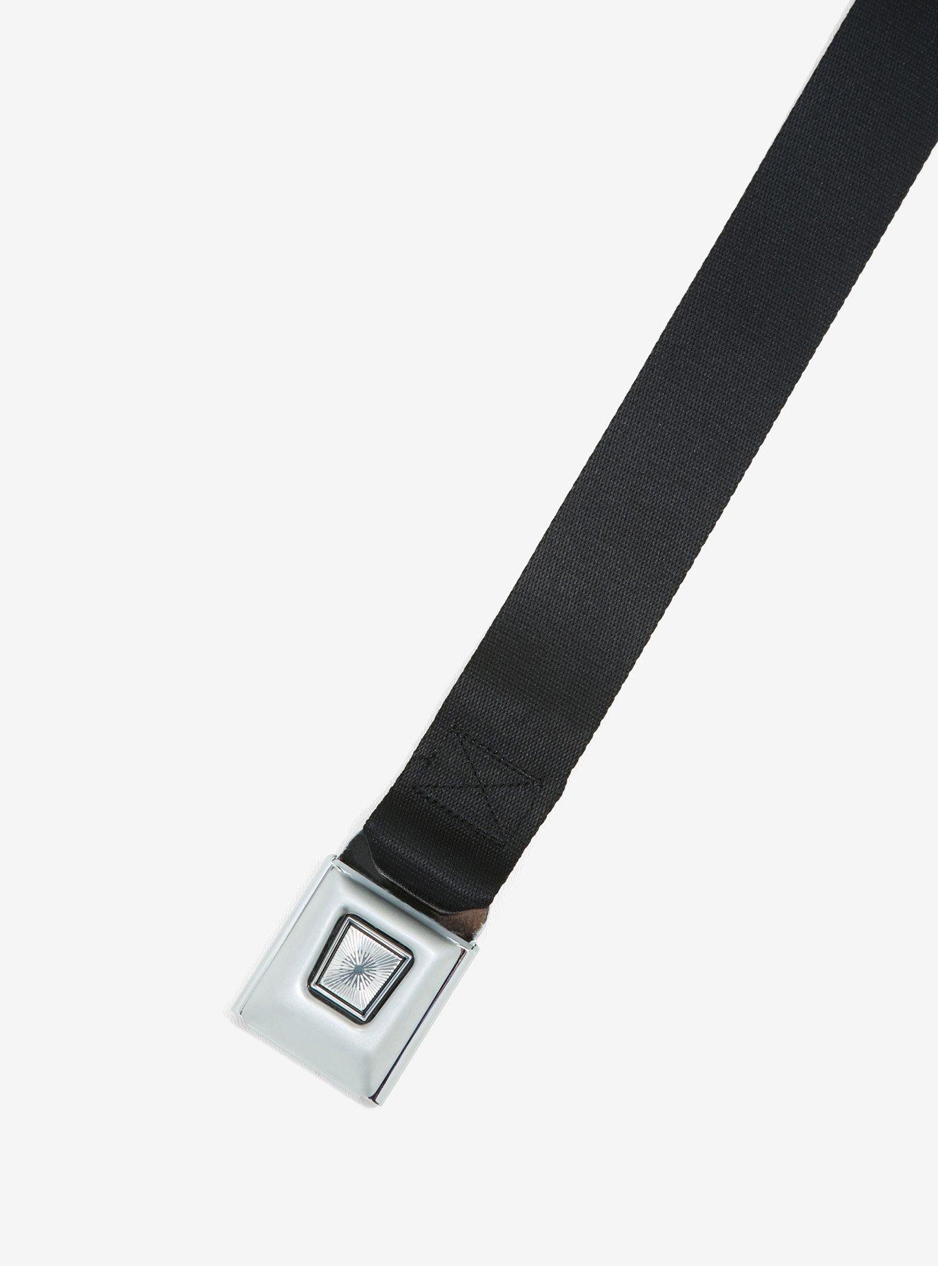 Solid Black Seatbelt Belt, , alternate
