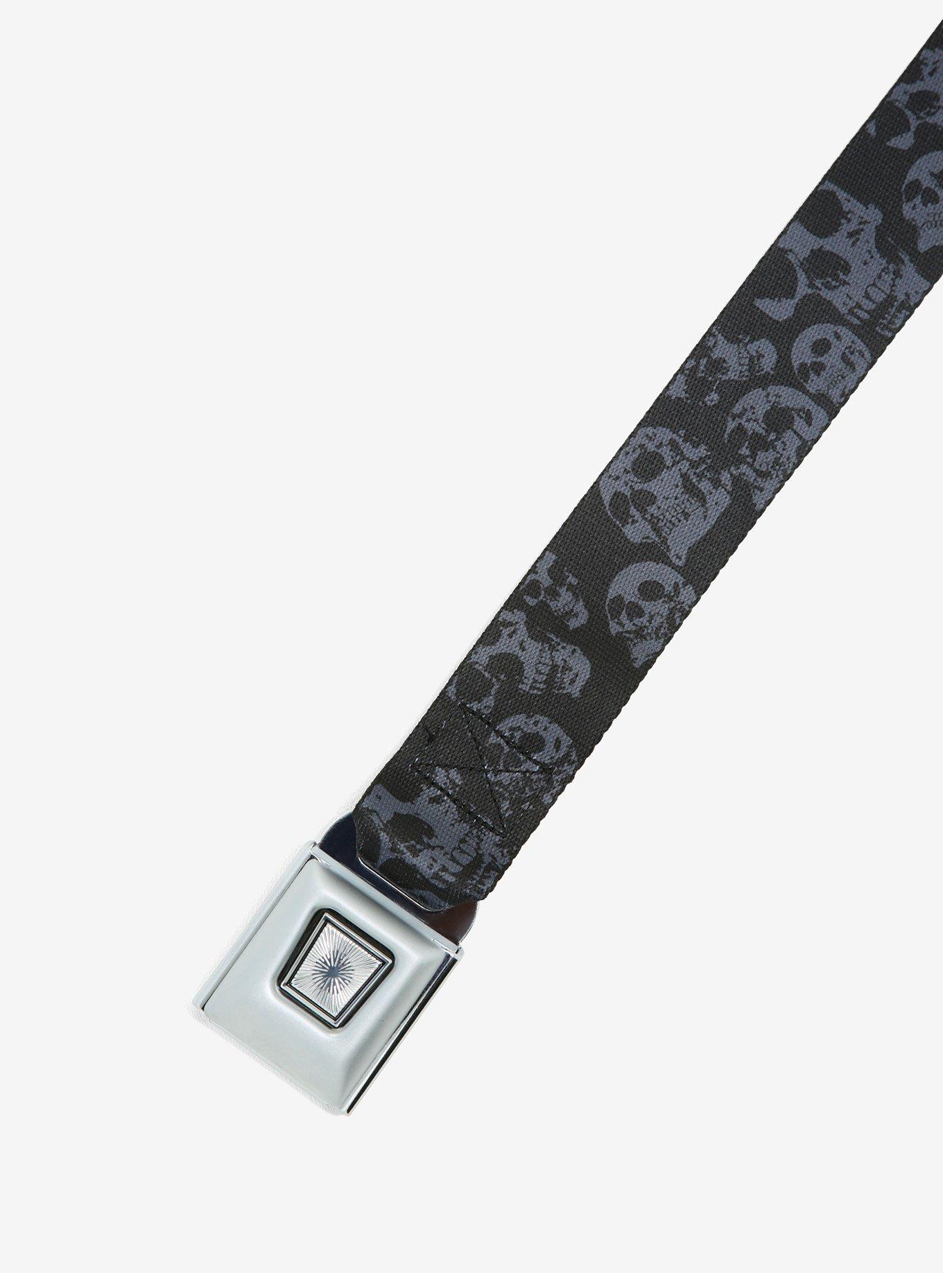 Grey Skulls Seatbelt Belt, , alternate