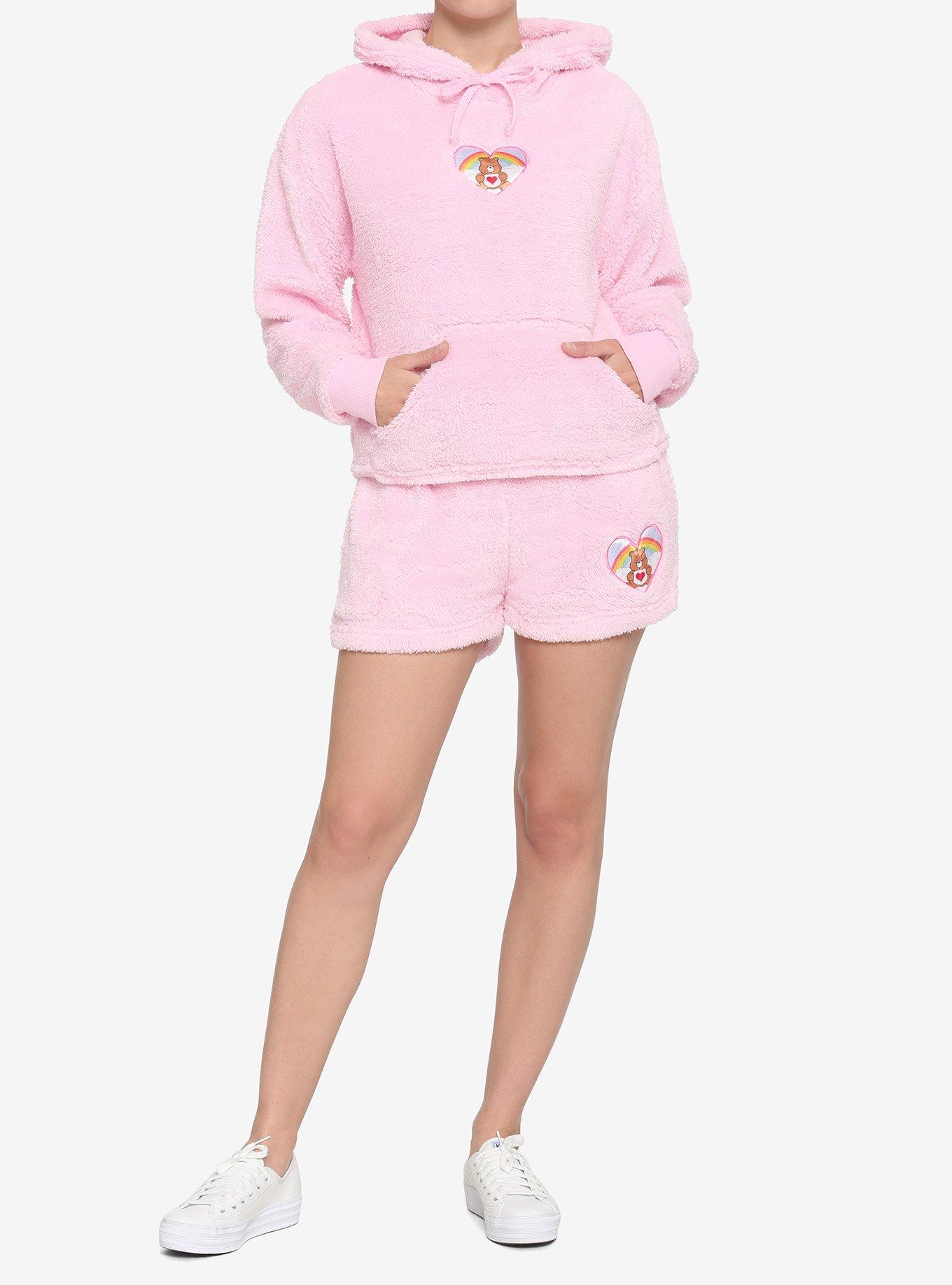 Care Bears Tenderheart Bear Fuzzy Girls Lounge Shorts, PINK, alternate