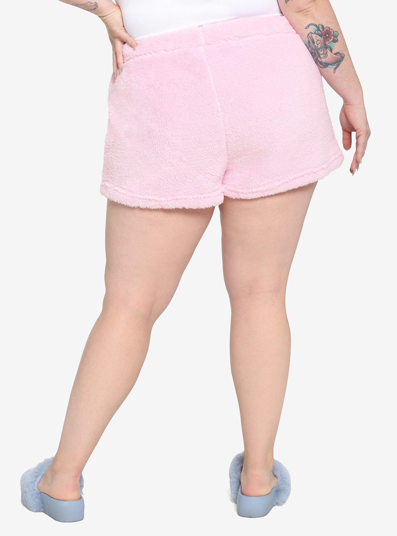 Care Bears Tenderheart Bear Fuzzy Girls Lounge Shorts Plus Size, PINK, alternate