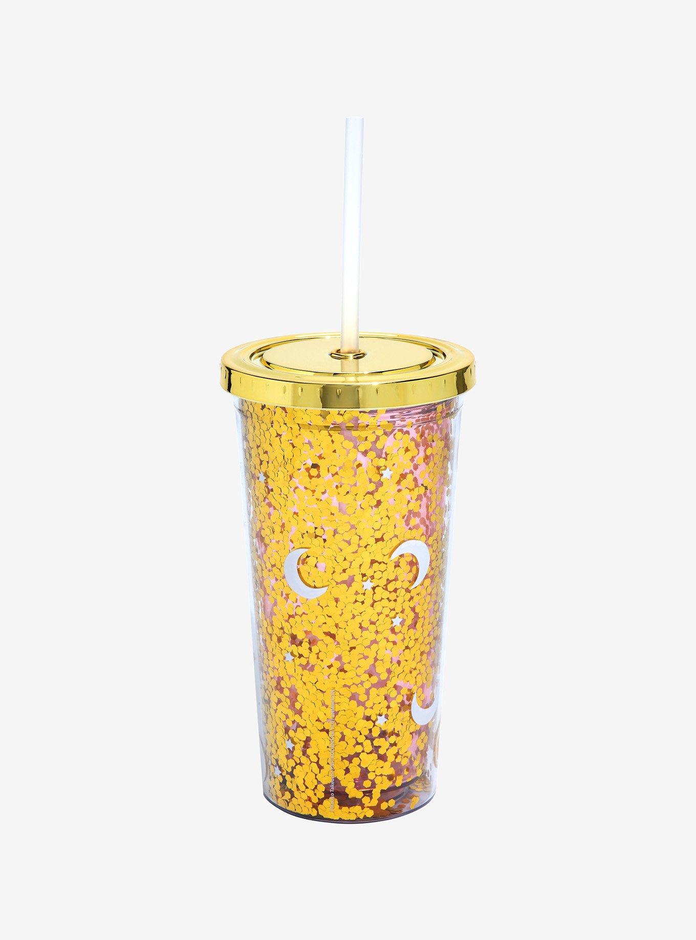 Sailor Moon Crystal Gold Glitter Acrylic Travel Cup, , alternate