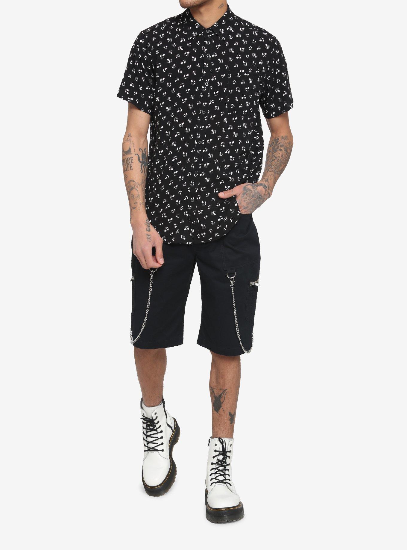 Black Mushroom Woven Button-Up, BLACK, alternate