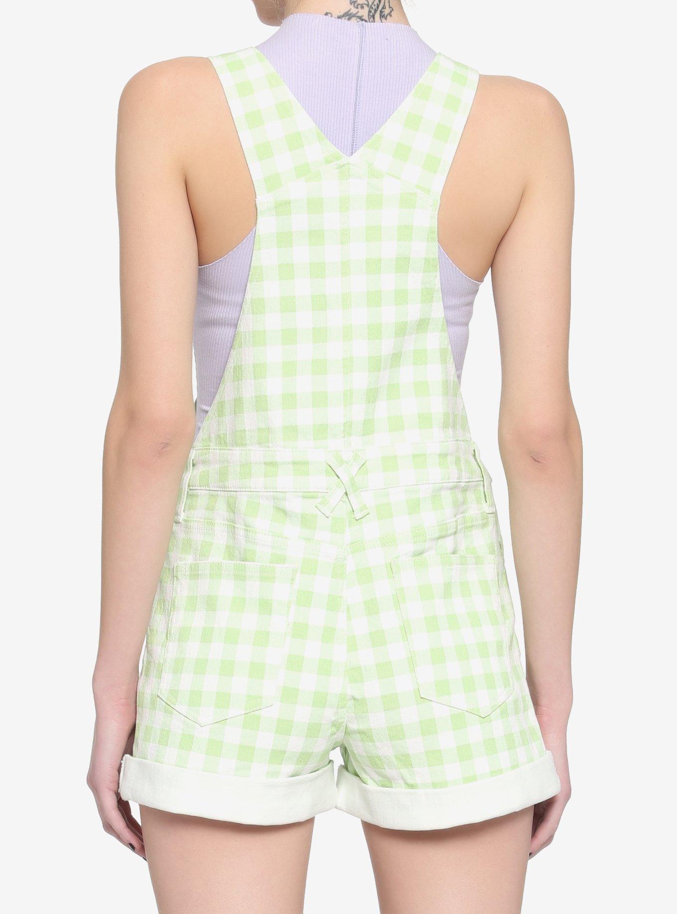 Keroppi Green Gingham Shortalls, MULTI, alternate