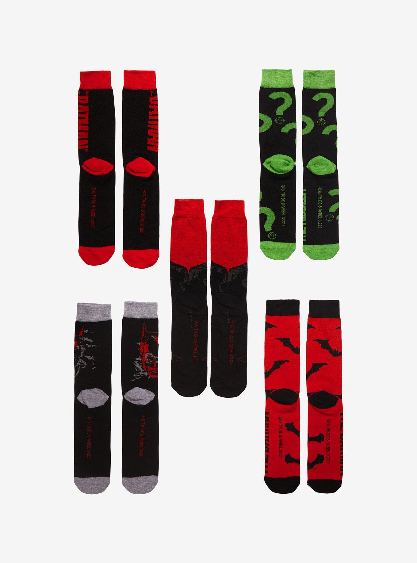 DC Comics The Batman Icons Crew Socks 5 Pair, , alternate