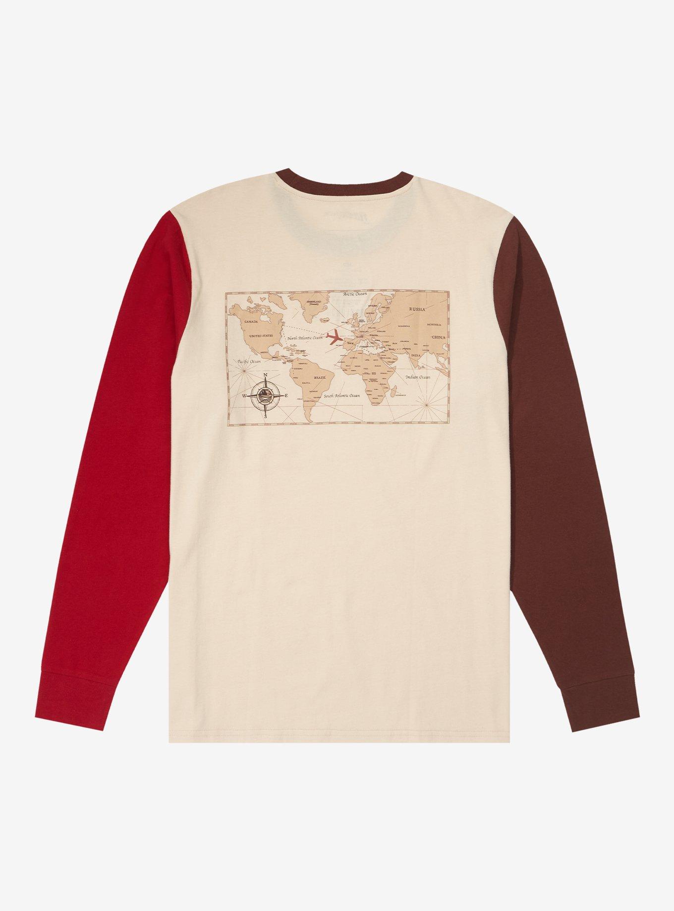 Indiana Jones Map Color Block Long Sleeve T-Shirt - BoxLunch Exclusive, TANBEIGE, alternate