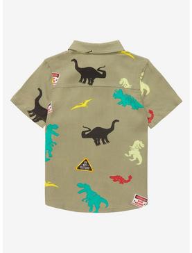 Plus Size Jurassic Park Dinosaurs Allover Print Toddler Woven Button-Up - BoxLunch Exclusive, , hi-res