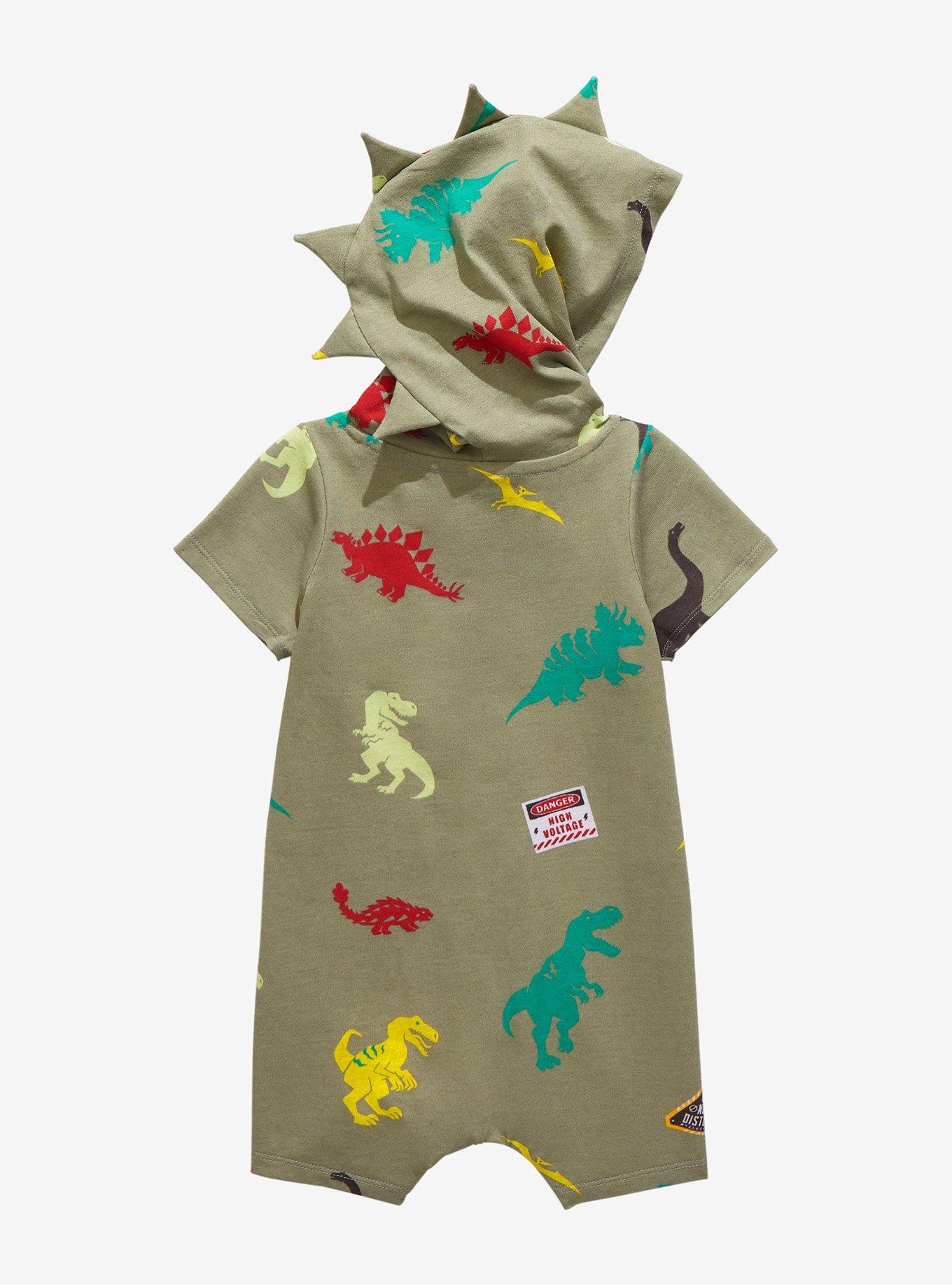 Jurassic Park Dinosaur Infant Hooded One-Piece - BoxLunch Exclusive, ARTICHOKE, alternate