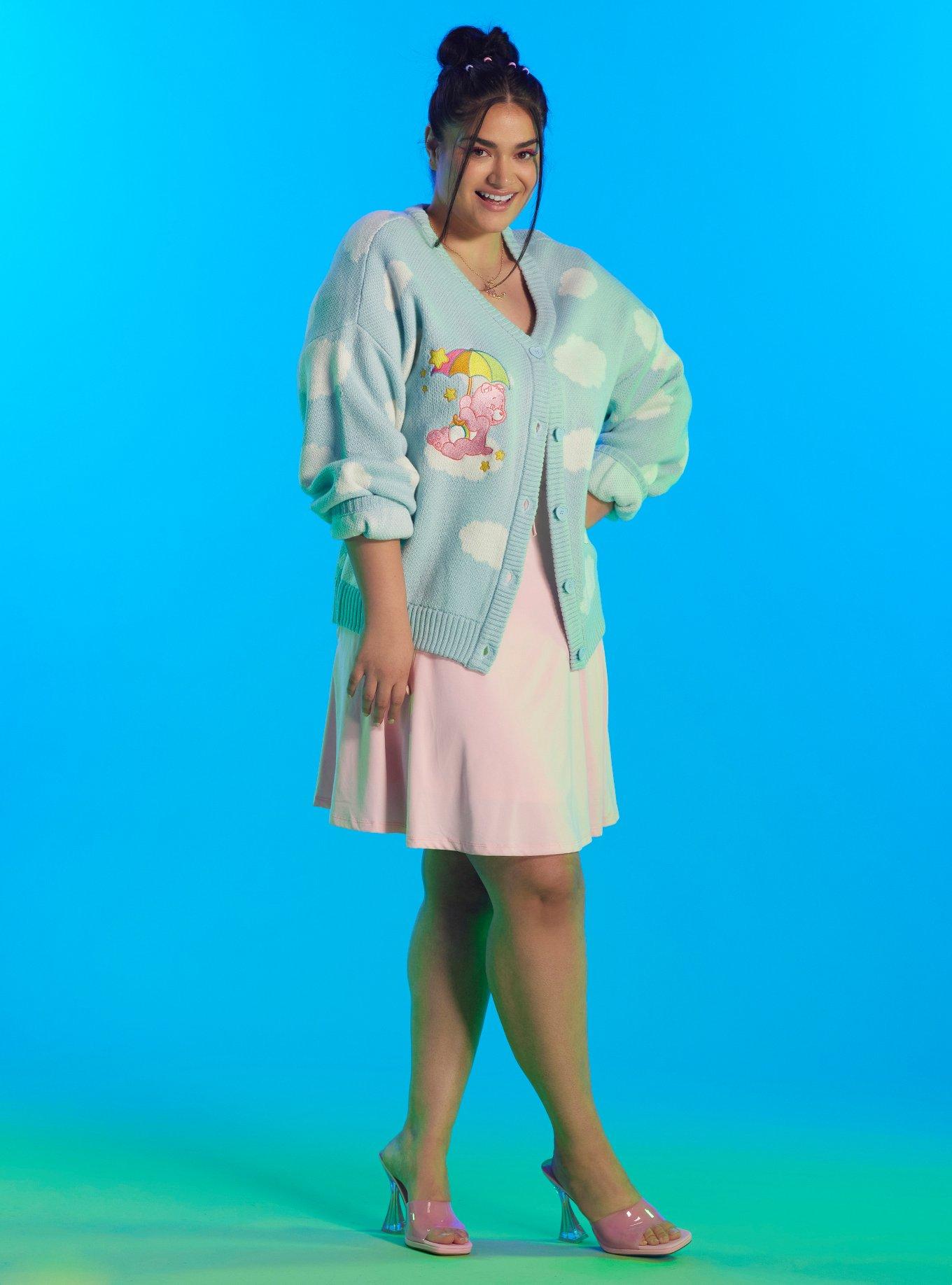 Care Bears Cloud Chunky Knit Skimmer Cardigan Plus Size, MULTI, alternate