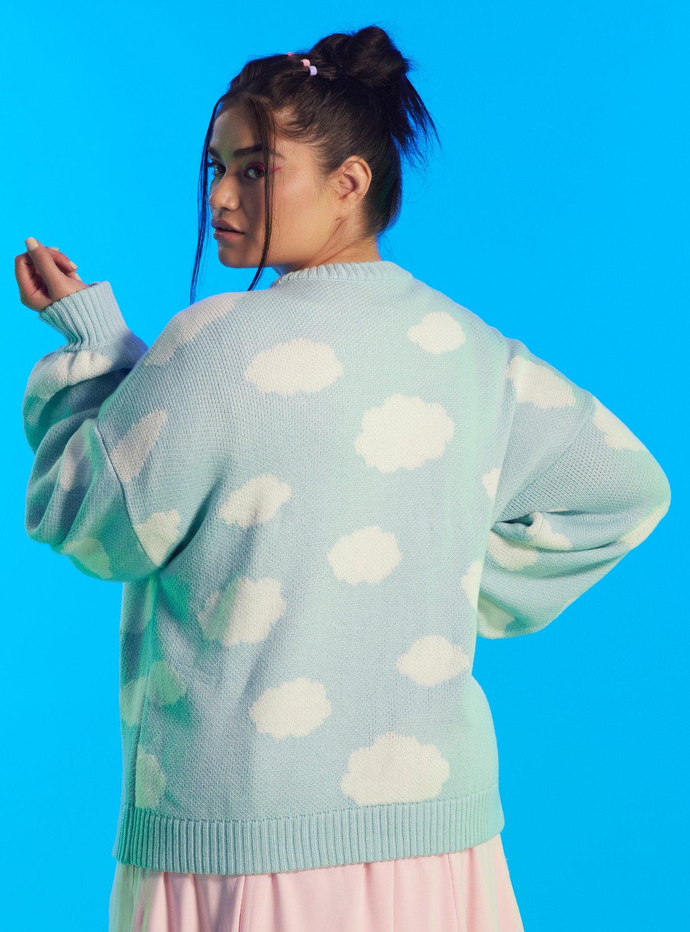 Care Bears Cloud Chunky Knit Skimmer Cardigan Plus Size, MULTI, alternate