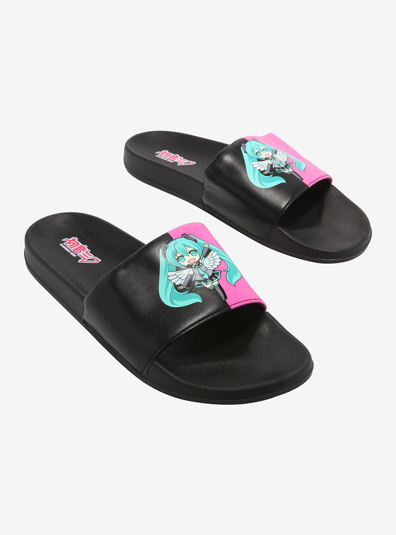 Hatsune Miku Chibi Hatsune Slide Sandals, MULTI, alternate