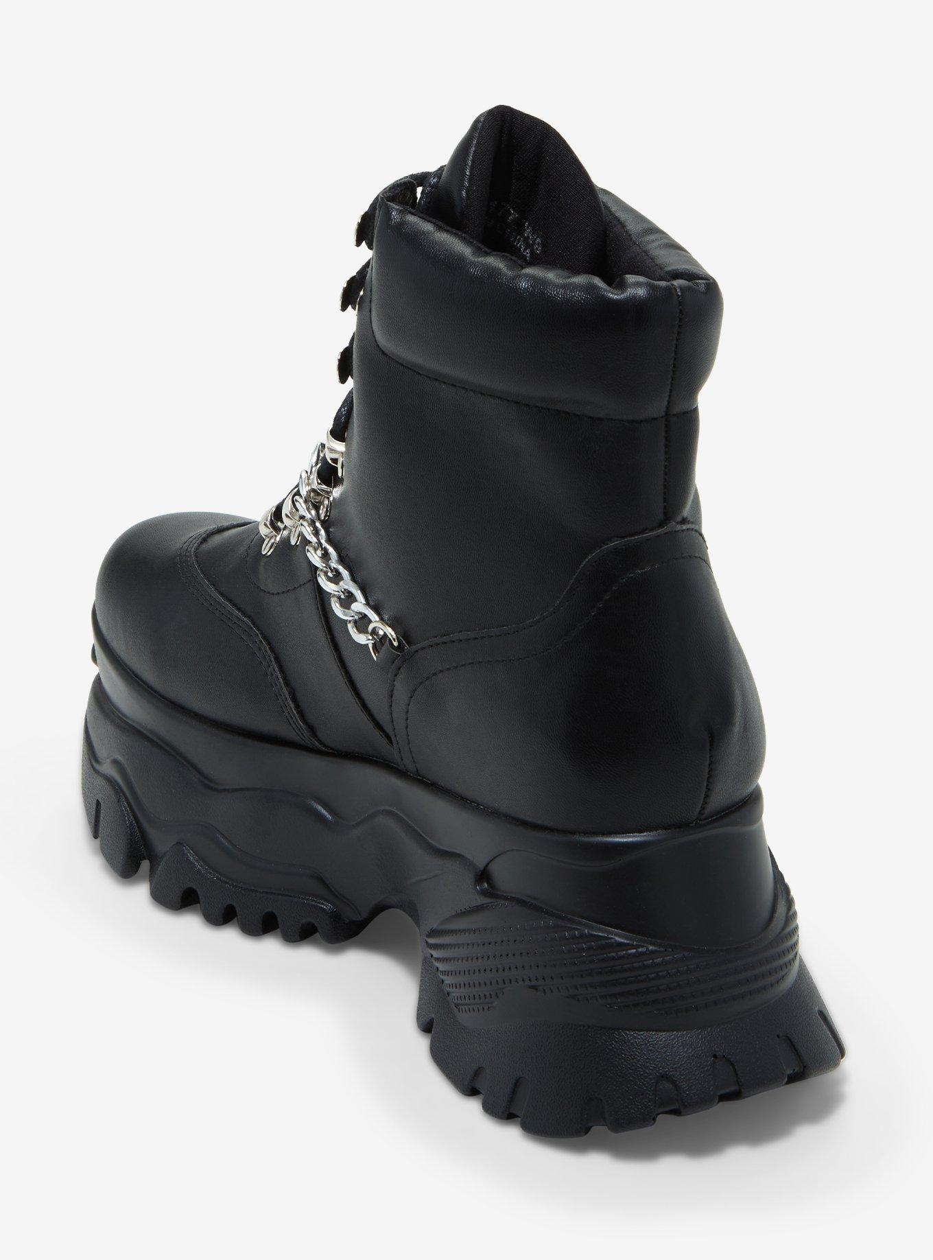 Black Chain Chunky Platform Boots, MULTI, alternate