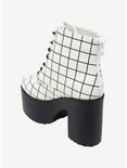 Black & White Grid Platform Boots, MULTI, alternate