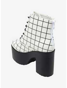Black & White Grid Platform Boots, , hi-res