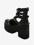 Black Multi Buckle Platform Sandals, MULTI, alternate