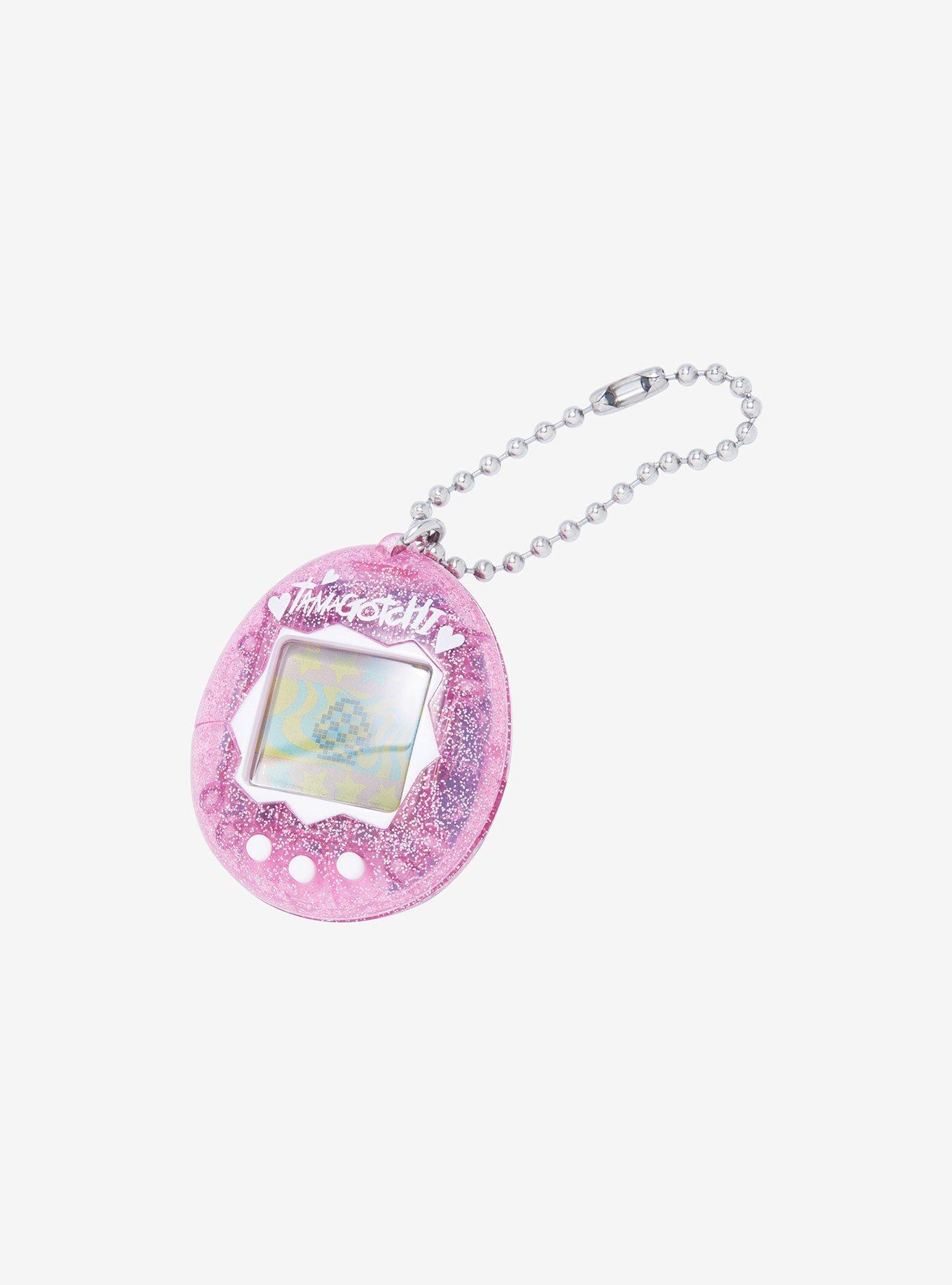 Tamagotchi Pink Glitter Virtual Pet Keychain, , alternate