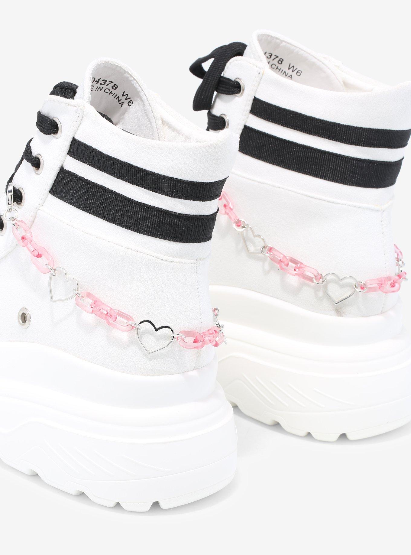 Pink Heart Chain Shoe Chain Set, , alternate