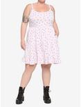 Pink Cat Roses Tiered Dress Plus Size, LAVENDER, alternate