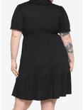 Mushroom Lace Collar Tiered Babydoll Dress Plus Size, BLACK, alternate