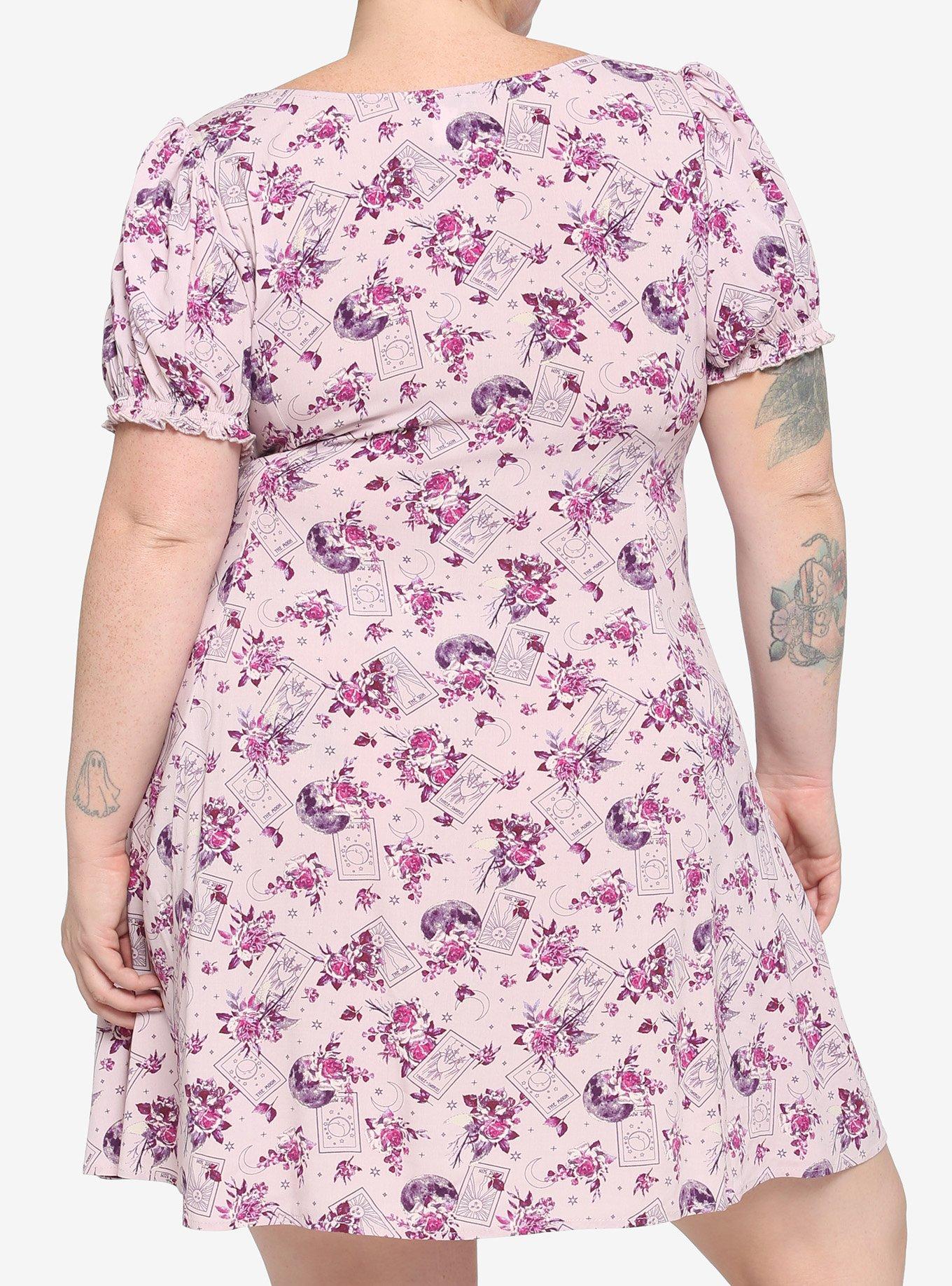 Tarot Card & Rose Babydoll Dress Plus Size, LAVENDER, alternate