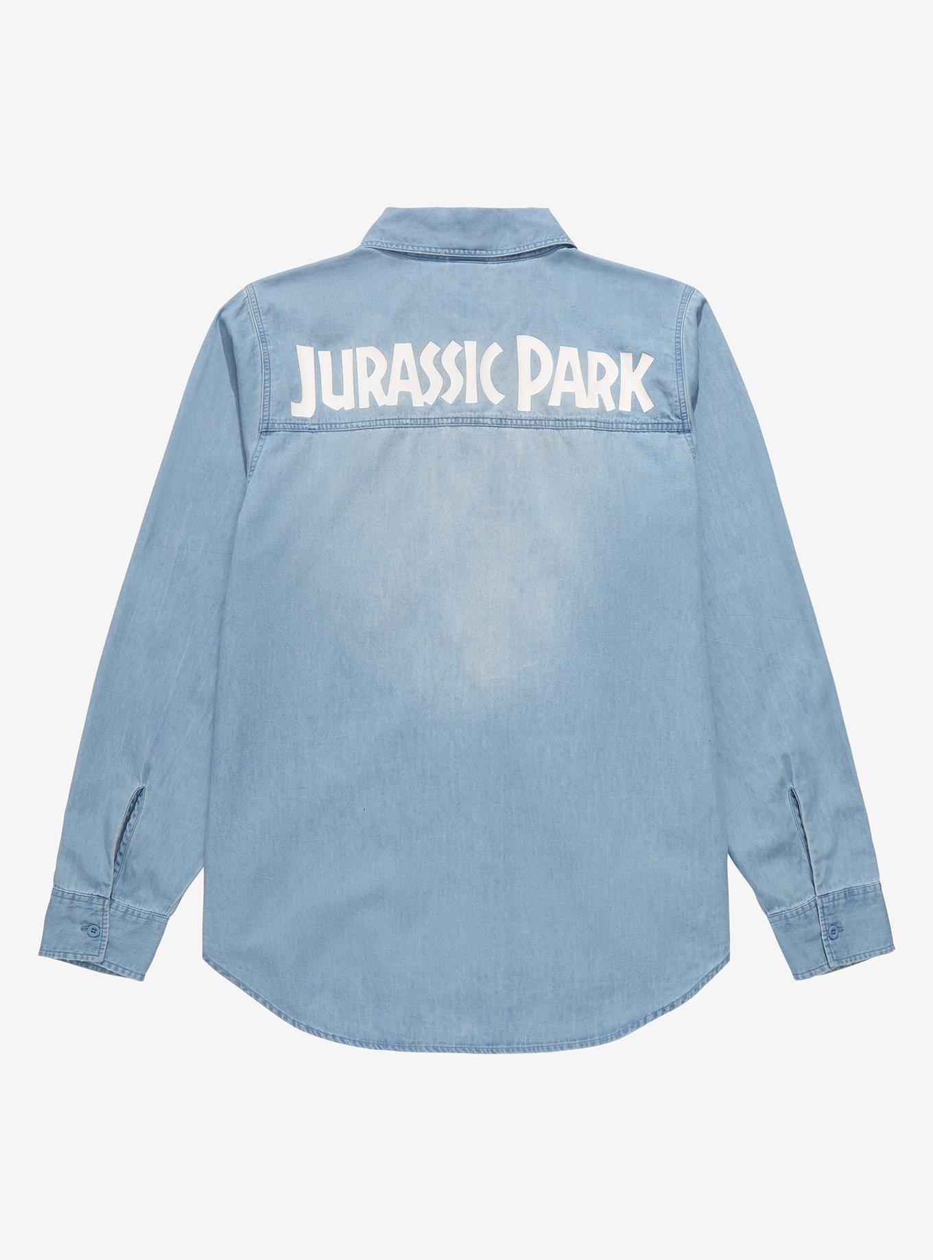 Jurassic Park Embroidered Denim Women's Overshirt - BoxLunch Exclusive, DENIM, alternate