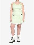 Lime Green Buffalo Plaid Lace Trim Skirt Plus Size, GINGHAM CHECK, alternate