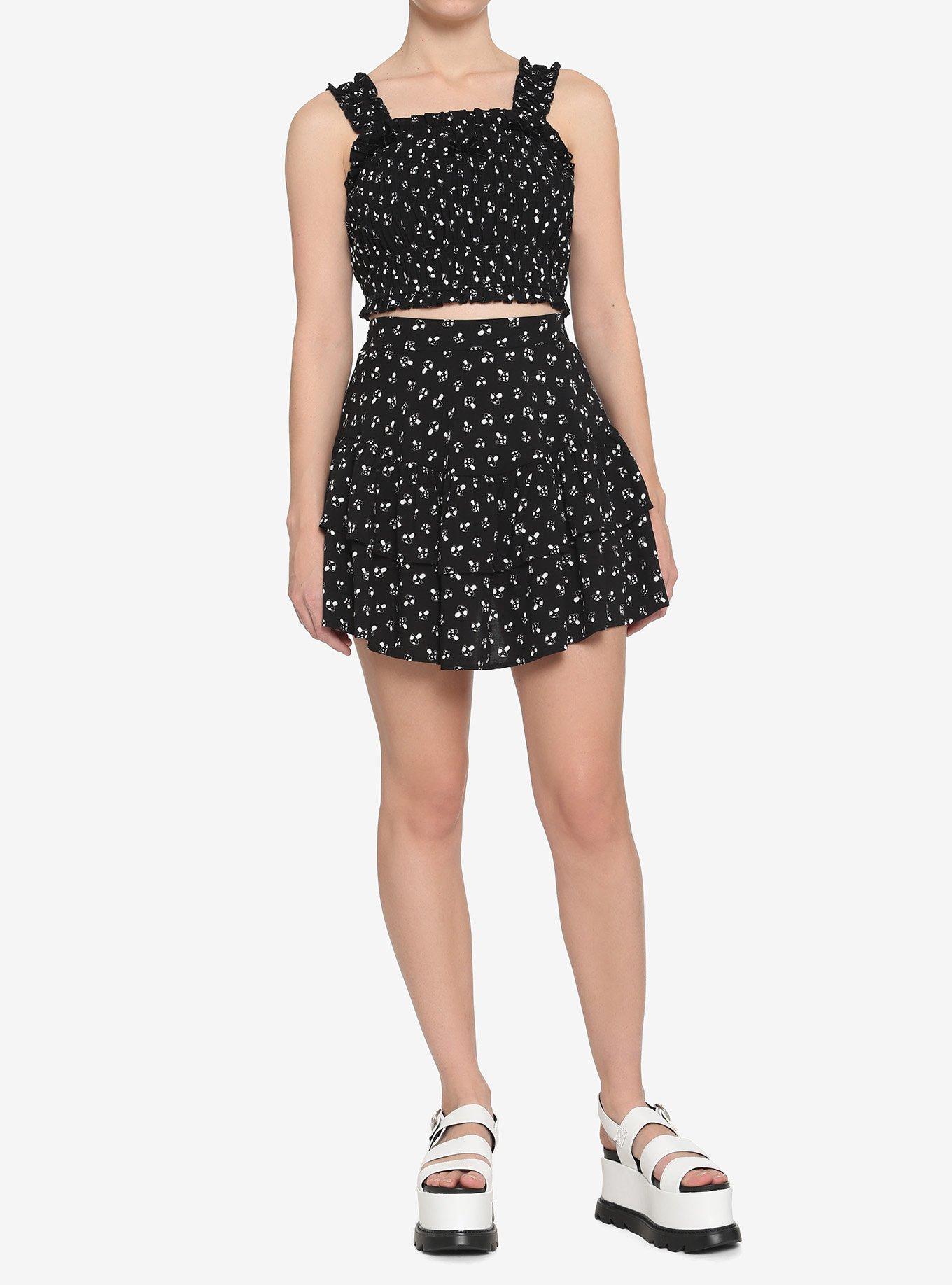 Black & White Mushroom Ruffle Skirt | Hot Topic