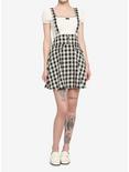 Ivory & Black Plaid Bow Suspender Skirt, PLAID, alternate
