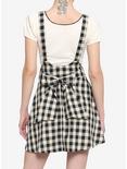 Ivory & Black Plaid Bow Suspender Skirt, PLAID, alternate