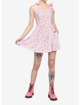 Pink Floral Gears Sweetheart Dress, , hi-res