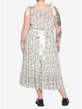 Mint Floral Clocks & Gears Midi Dress Plus Size, MINT, alternate