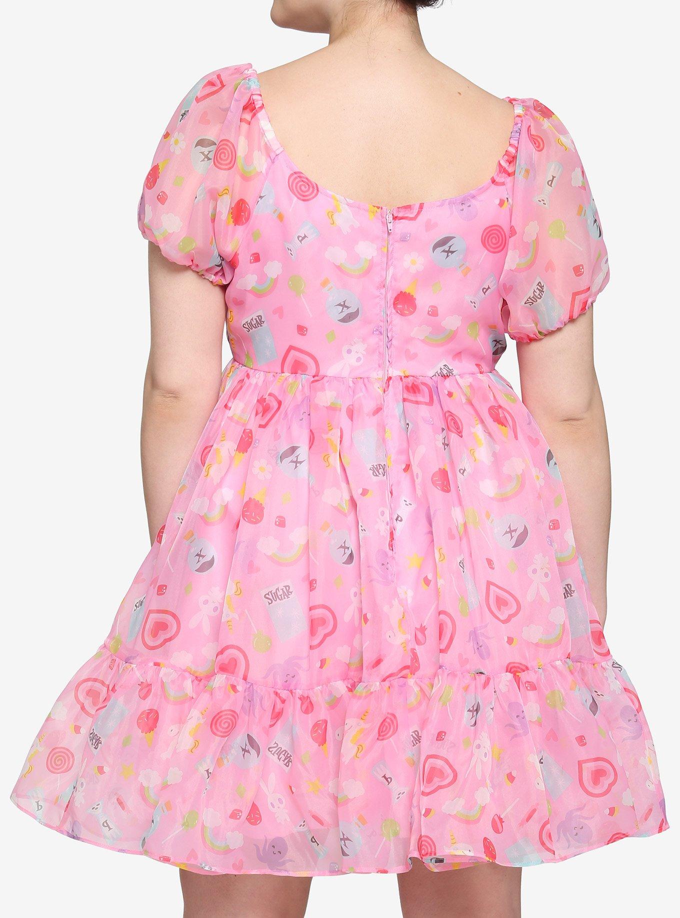 The Powerpuff Girls Ingredients Puffy Organza Dress Plus Size, MULTI, alternate