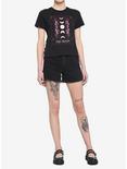 Sakura Moon Tarot Card Lace-Up Girls T-Shirt, BLACK, alternate