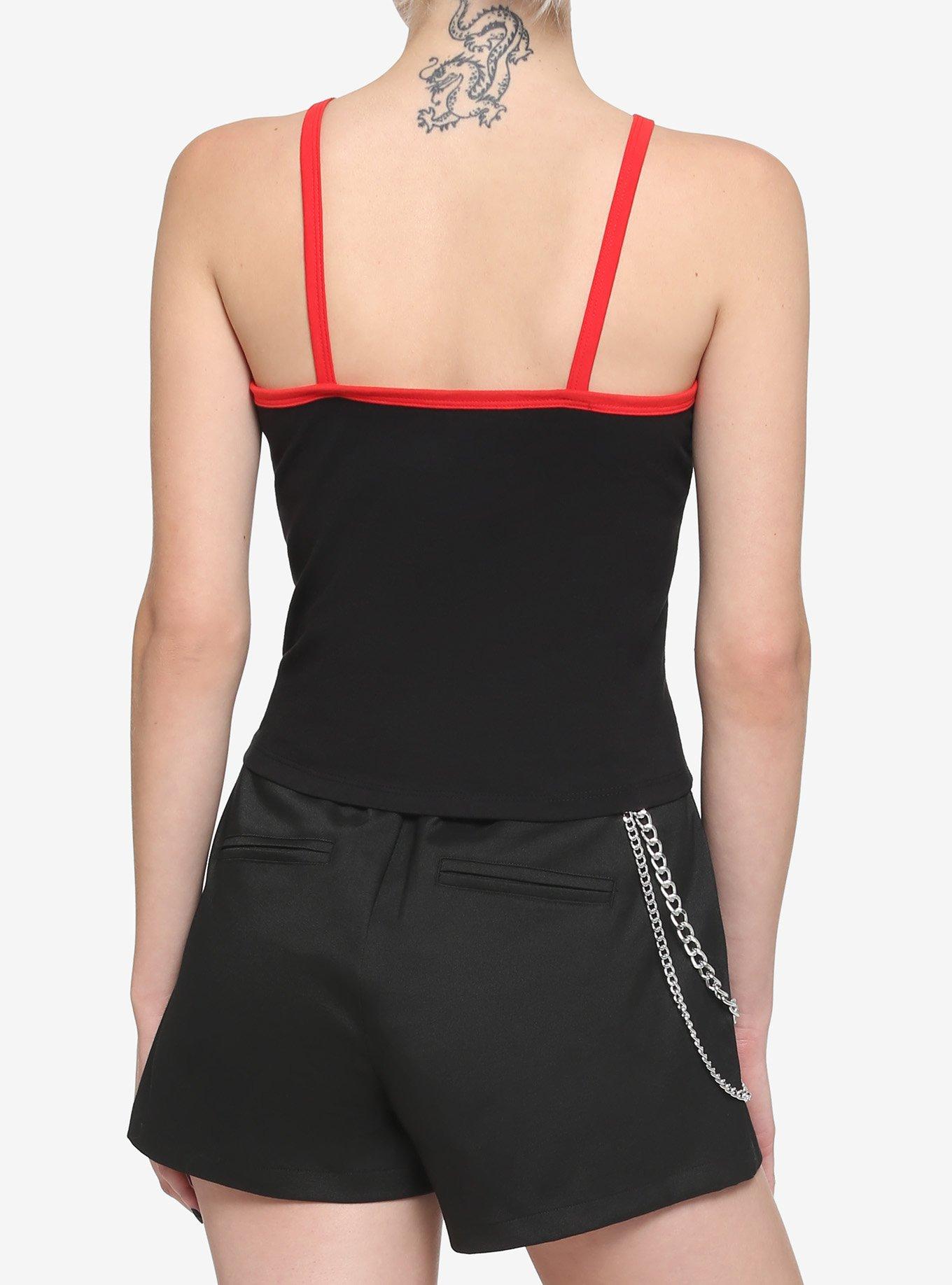 Her Universe Stranger Things Flame Logo Skimmer Girls Cami, RED, alternate