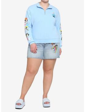 The Powerpuff Girls Half-Zipper Girls Sweatshirt Plus Size, , hi-res