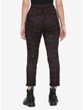 Red & Black Grid Pants With Detachable Chain, BLACK  RED, alternate