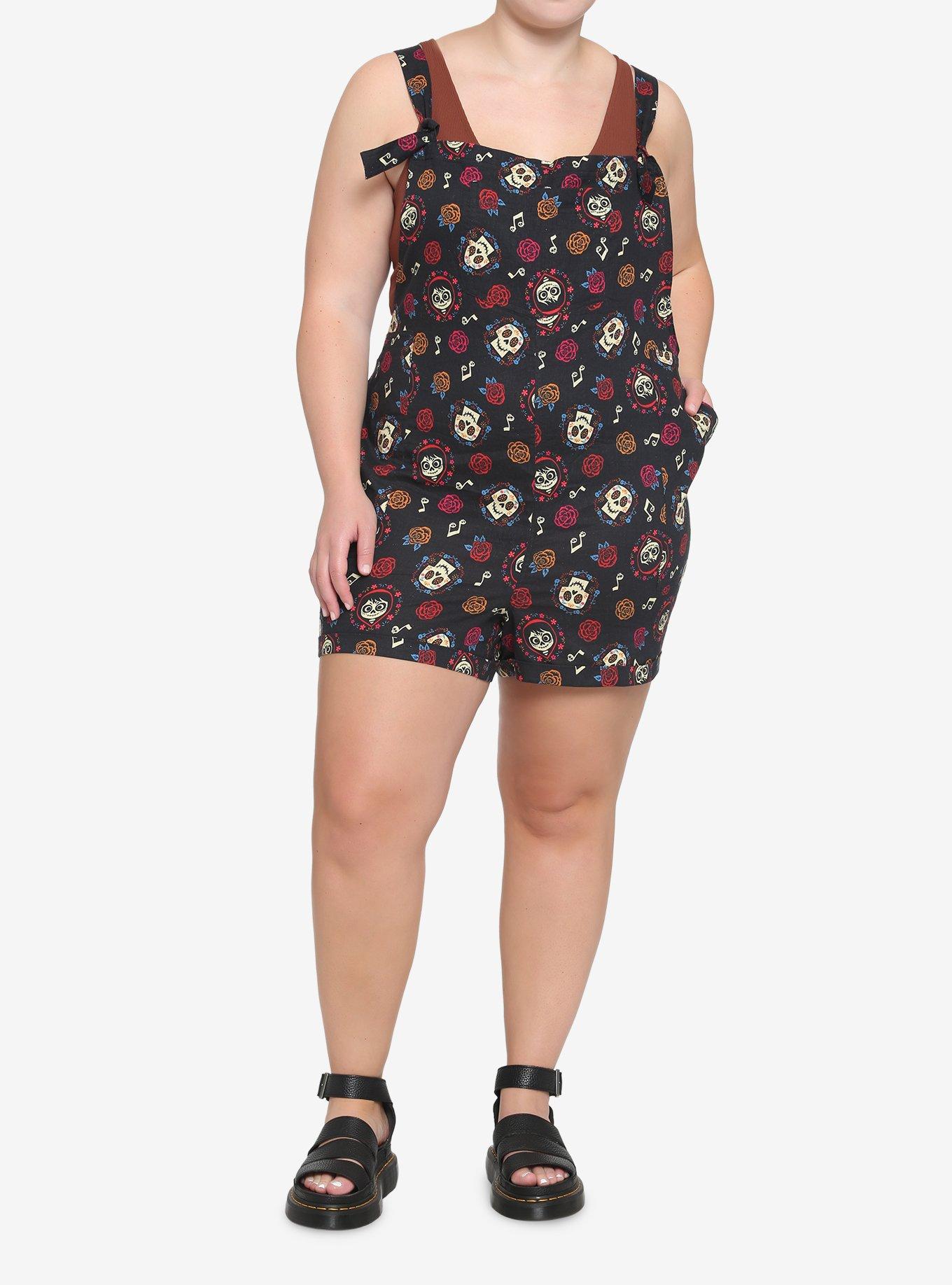Disney Pixar Coco Sugar Skull Soft Shortalls Plus Size, MULTI, alternate