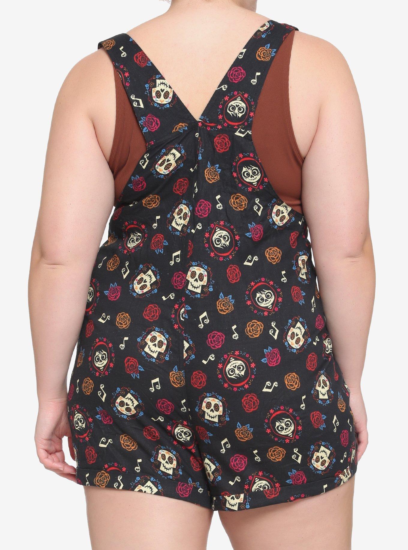 Disney Pixar Coco Sugar Skull Soft Shortalls Plus Size, MULTI, alternate
