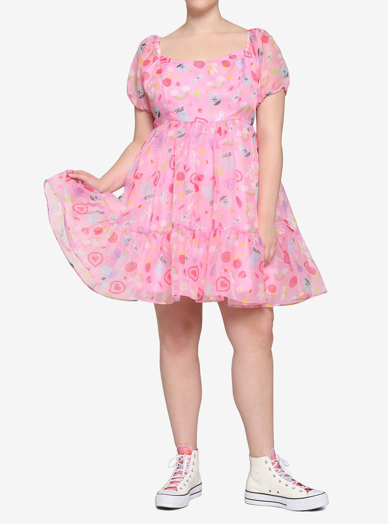 The Powerpuff Girls Ingredients Puffy Organza Dress Plus Size, MULTI, alternate
