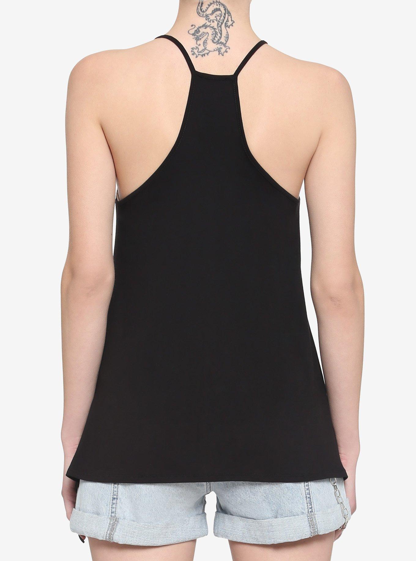 Geometric Celestial Girls Racerback Tank Top, BLACK, alternate
