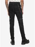 Black Contrast Stitch Jogger Pants, BLACK, alternate