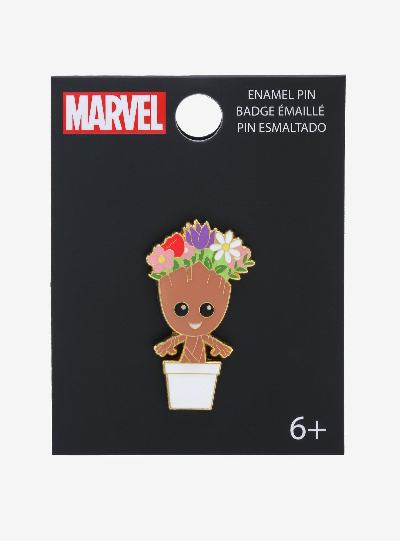 Marvel Guardians of the Galaxy Little Groot Spring Flowers Enamel Pin - BoxLunch Exclusive, , alternate