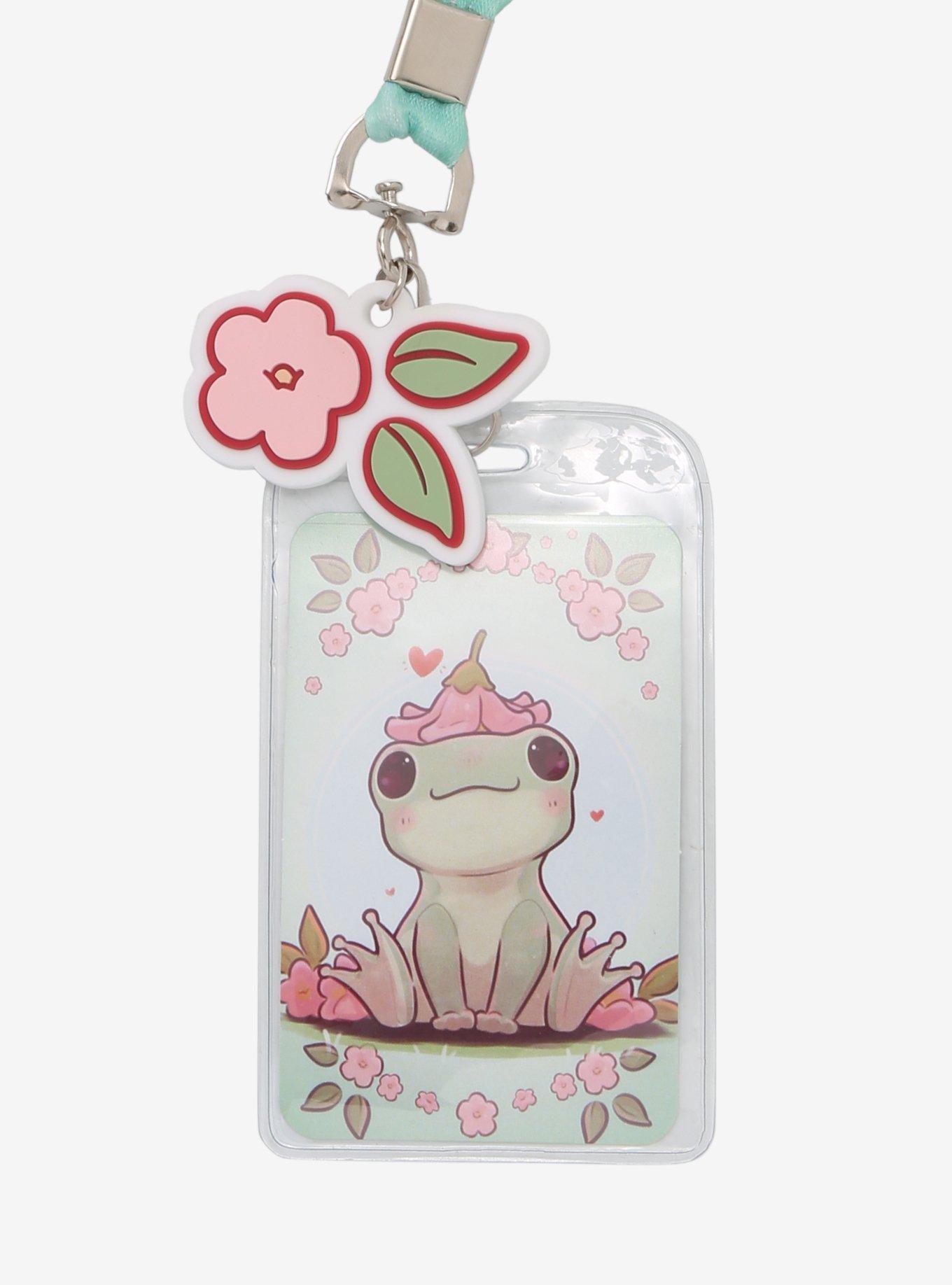 Pastel Frog Flowers Lanyard By Naomi Lord Art, , alternate