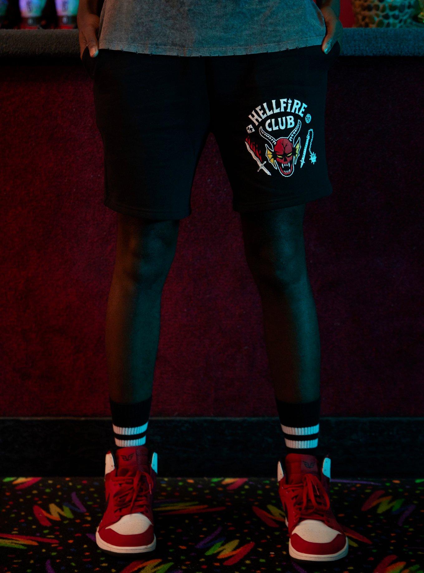 Our Universe Stranger Things Hellfire Club Volley Shorts, BLACK, alternate