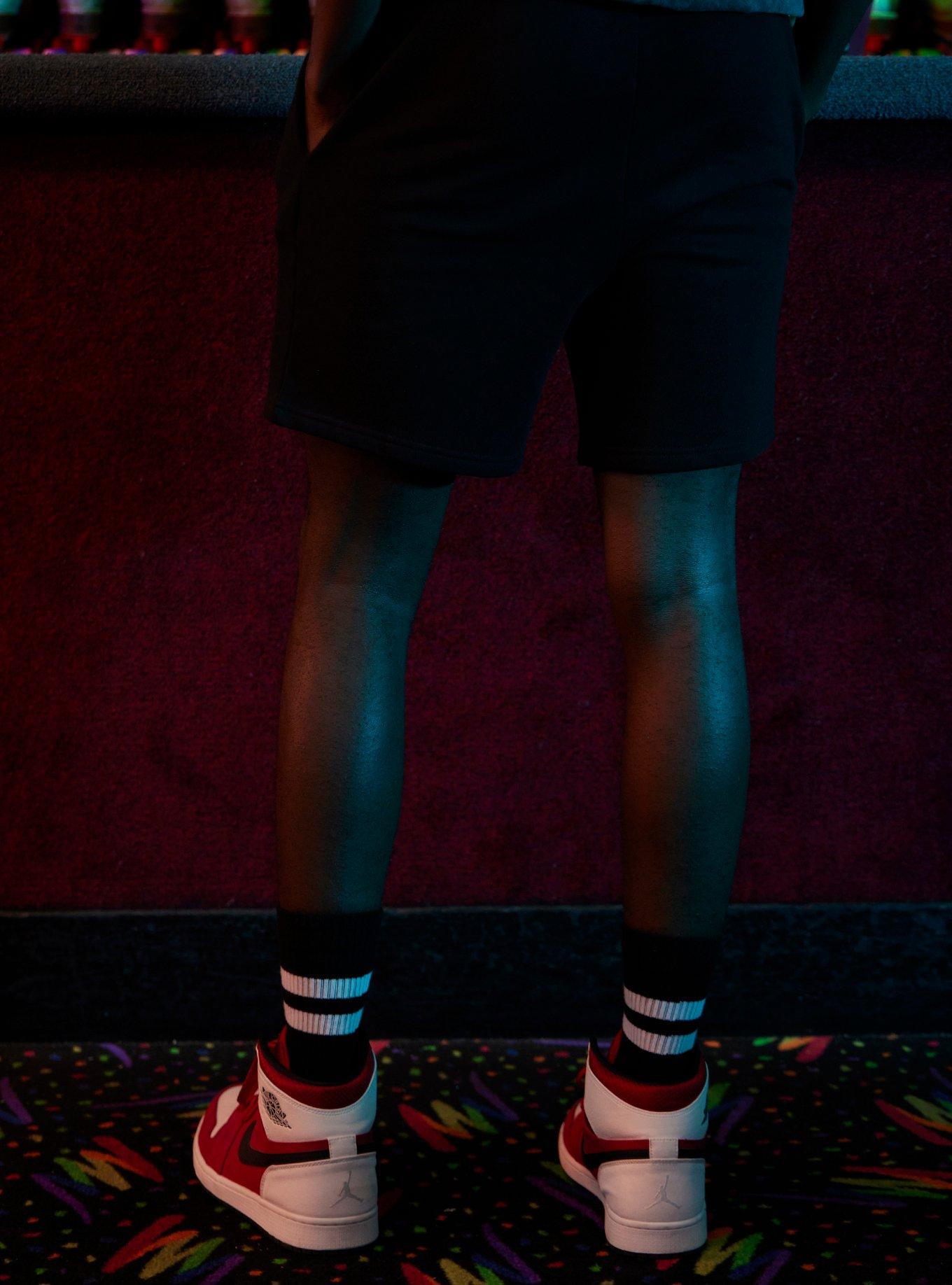 Our Universe Stranger Things Hellfire Club Volley Shorts, BLACK, alternate