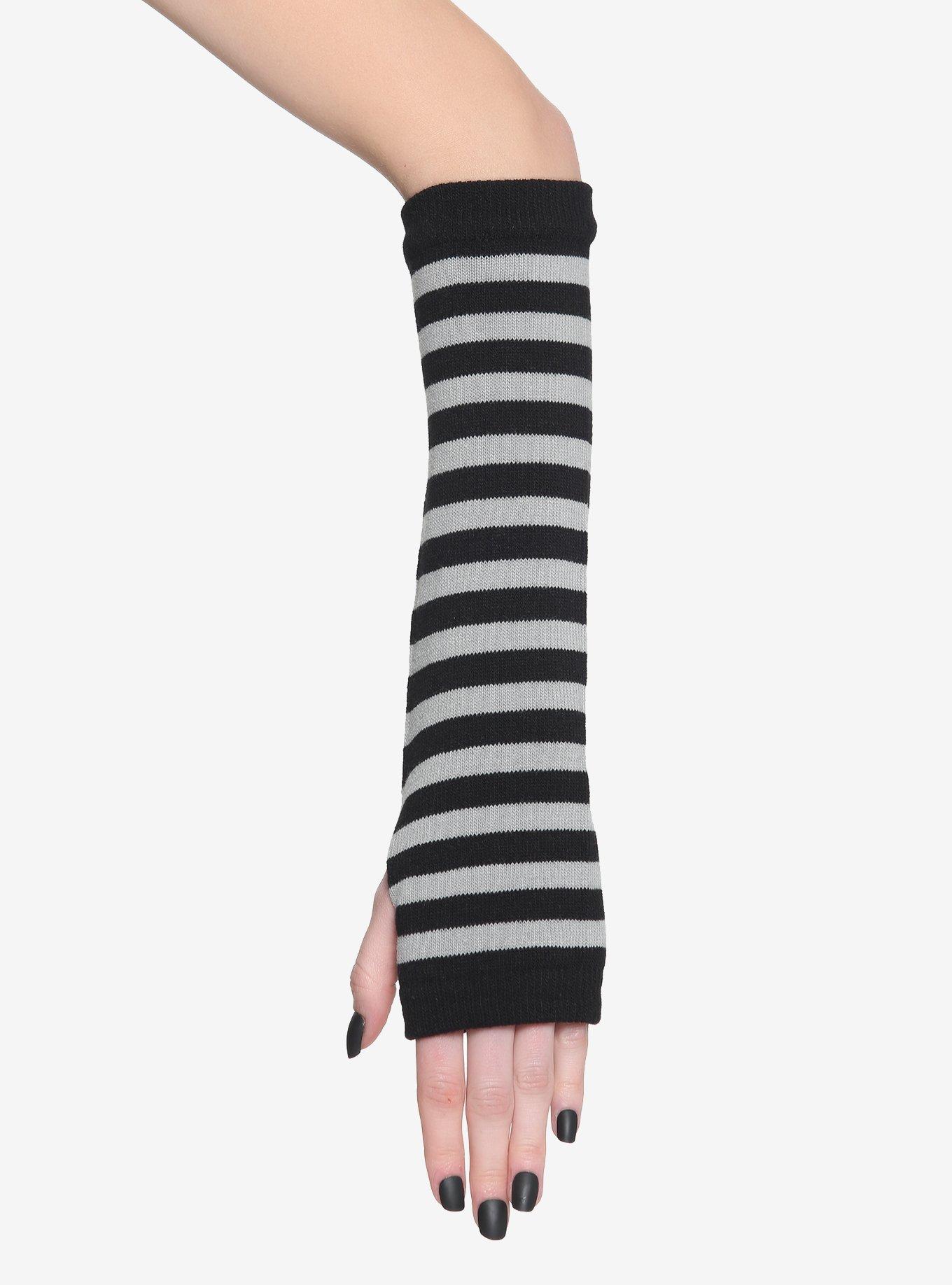 Grey & Black Stripe Arm Warmers, , alternate