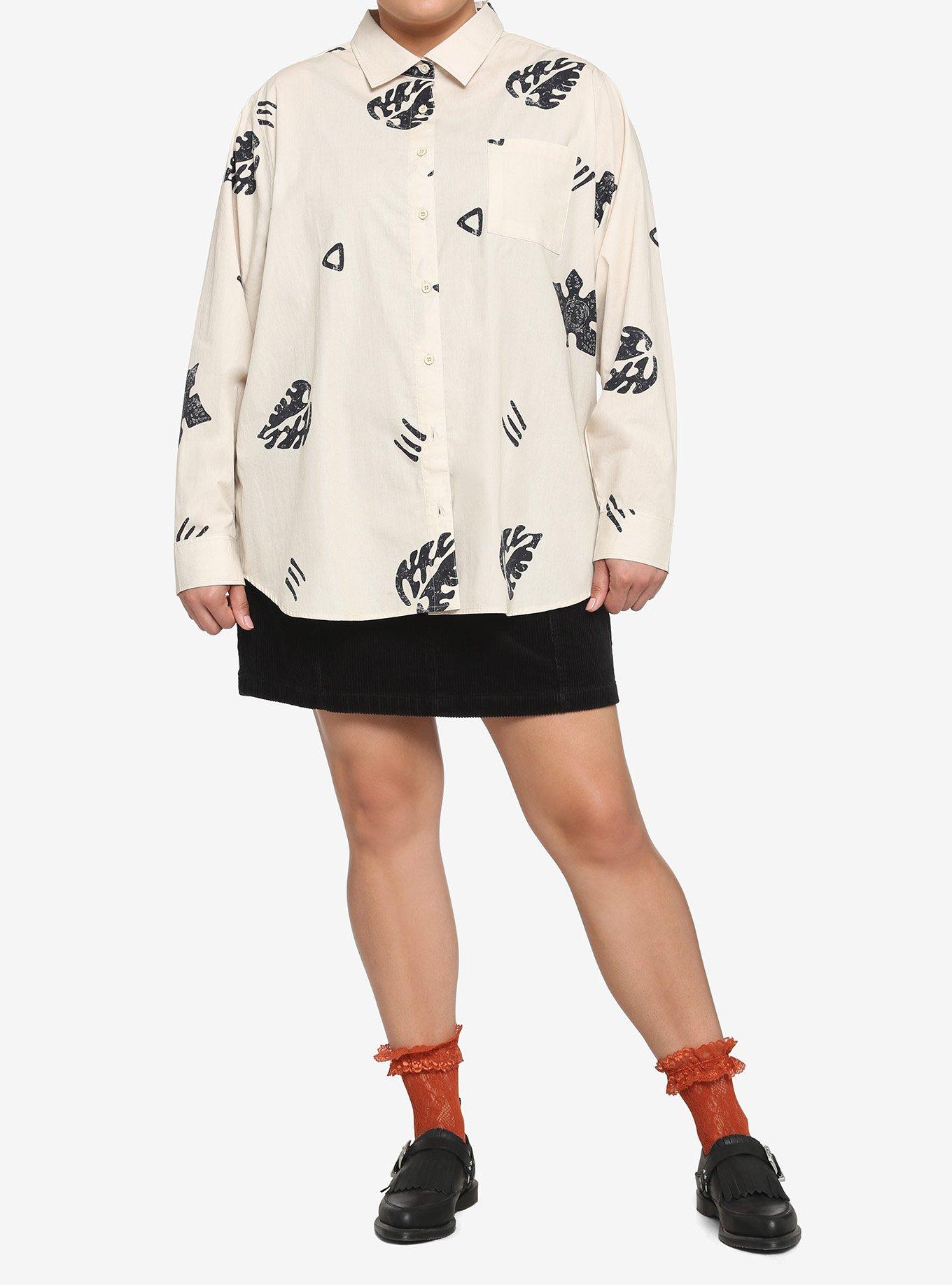 Her Universe Stranger Things Robin Long-Sleeve Woven Button-Up Plus Size, MULTI, alternate