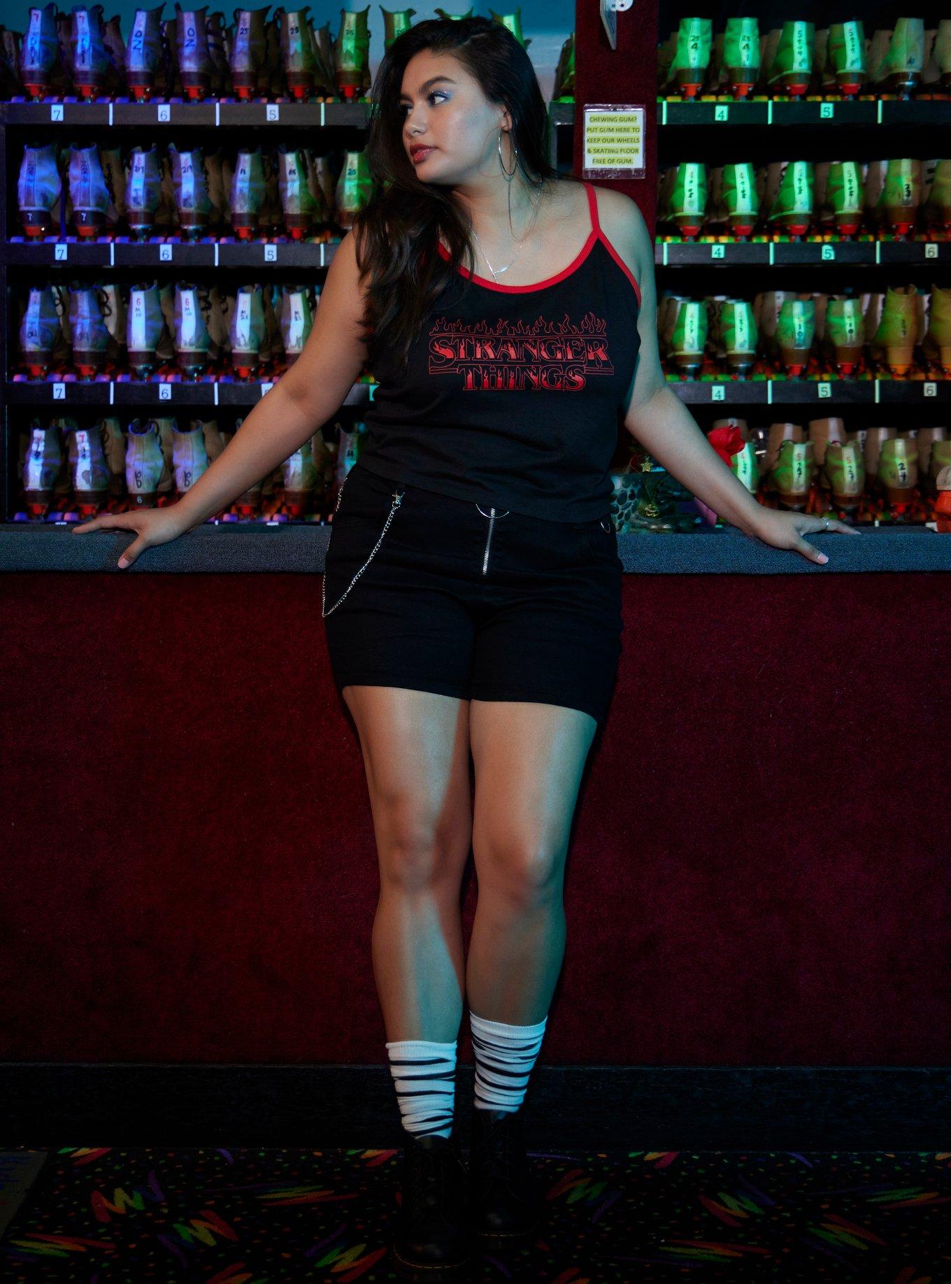 Her Universe Stranger Things Flame Logo Skimmer Cami Plus Size, MULTI, alternate