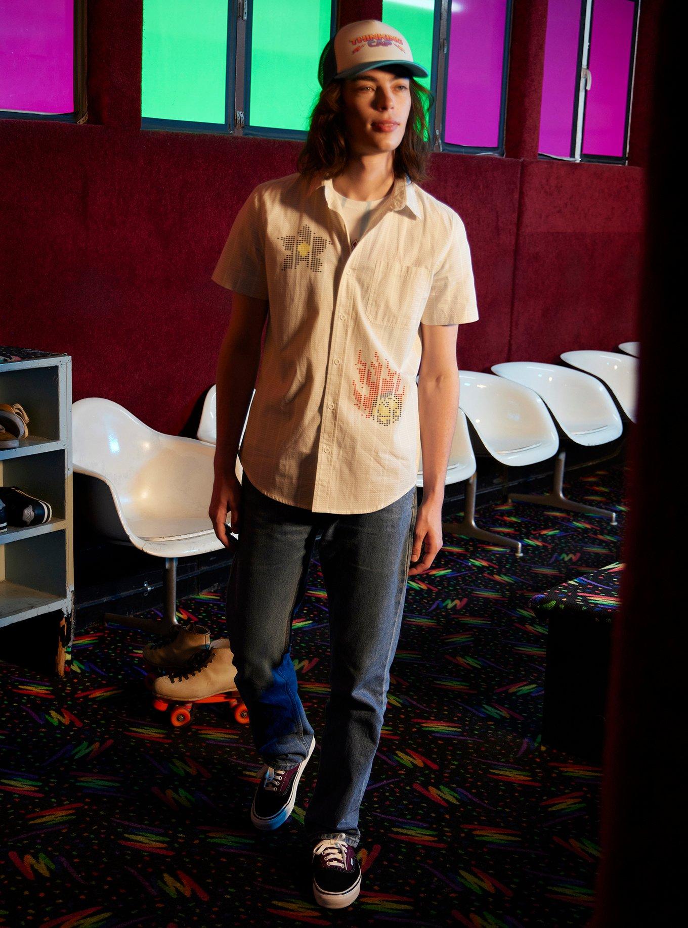 Our Universe Stranger Things Scantron Woven Button-Up, MULTI, alternate