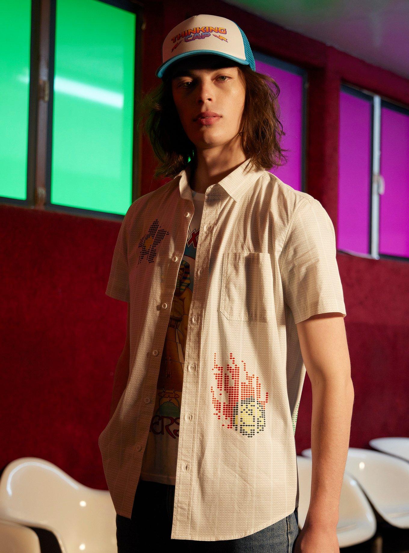Our Universe Stranger Things Scantron Woven Button-Up, MULTI, alternate